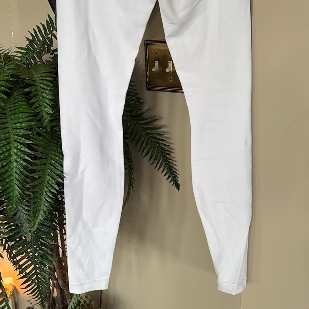 Lululemon Wunder Under Reversible Yoga Pants 2-in-1 White Leggings Pink Floral - Picture 7 of 16
